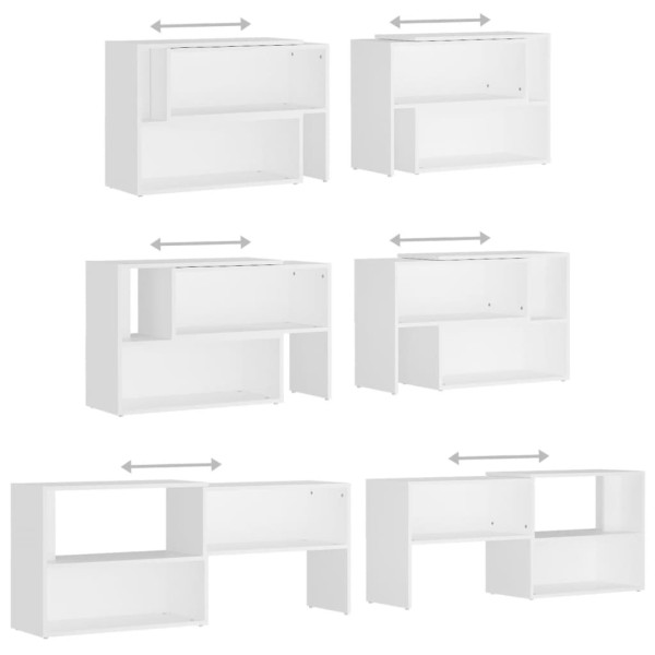 Mueble de TV madera contrachapada blanco 149x30x52 cm