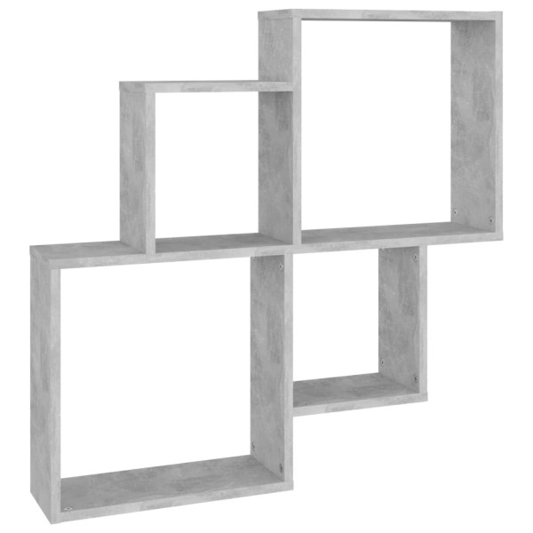 Estante cubo de pared contrachapado gris hormigón 80x15x78,5 cm