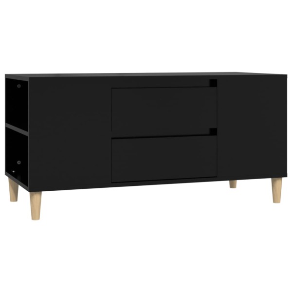 Mueble para TV madera contrachapada negro 102x44,5x50 cm