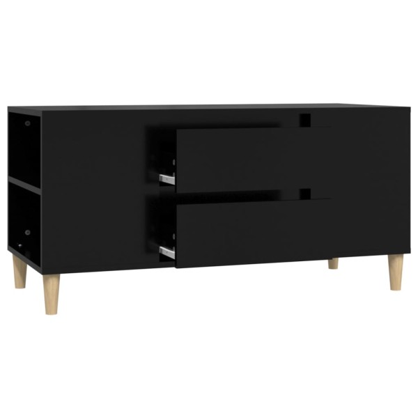 Mueble para TV madera contrachapada negro 102x44,5x50 cm