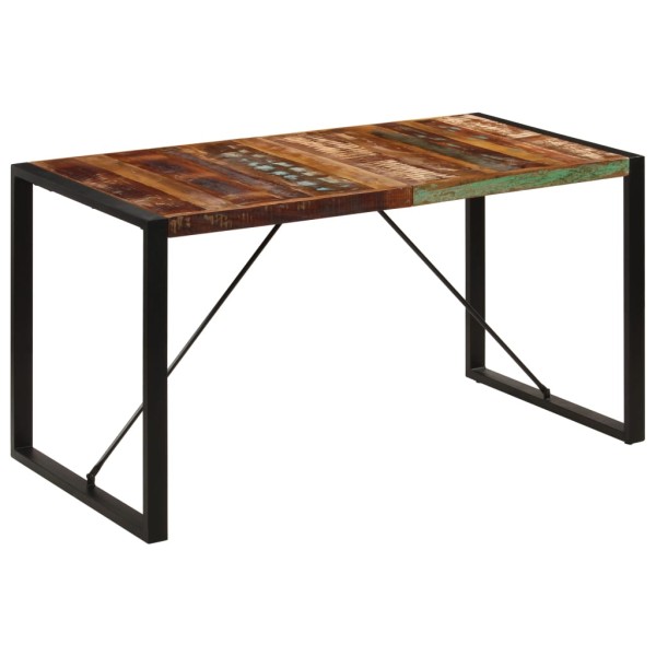 Mesa de comedor de madera maciza reciclada 140x70x75 cm