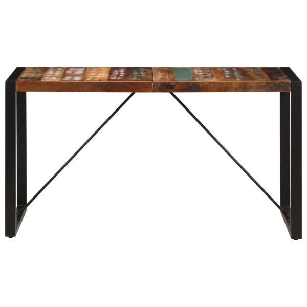 Mesa de comedor de madera maciza reciclada 140x70x75 cm