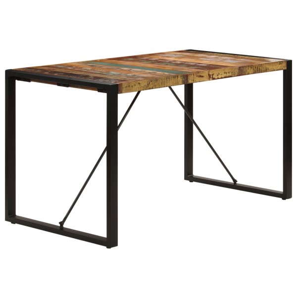 Mesa de comedor de madera maciza reciclada 140x70x75 cm