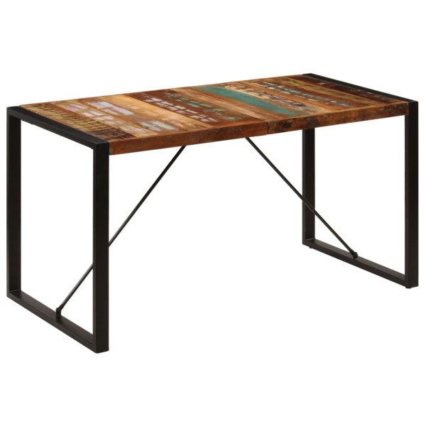 Mesa de comedor de madera maciza reciclada 140x70x75 cm