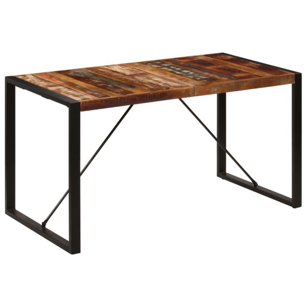 Mesa de comedor de madera maciza reciclada 140x70x75 cm