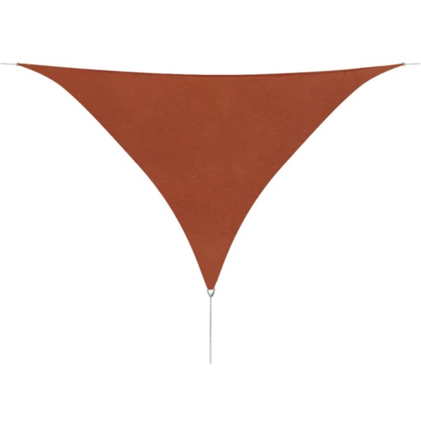 Toldo de vela triangular tela Oxford terracota 5x5x5 m