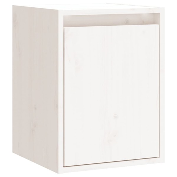 Armario de pared 2 uds madera maciza de pino blanco 30x30x40 cm