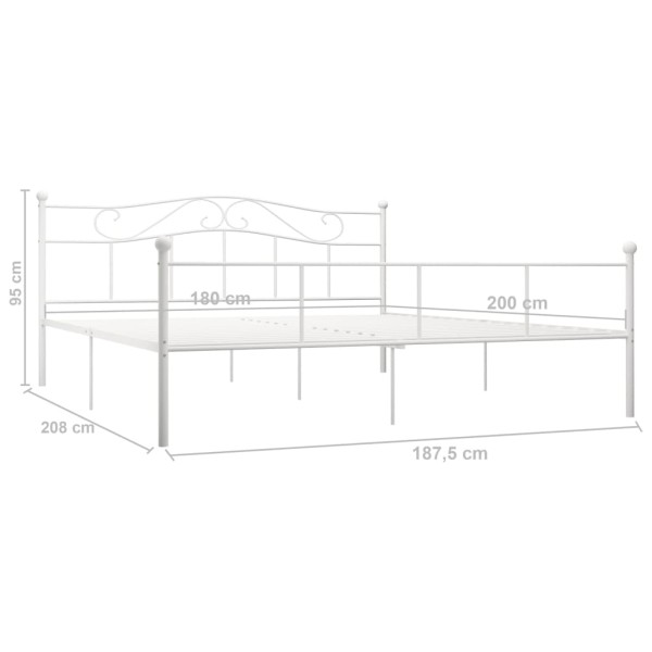 Estructura de cama de metal blanco 180x200 cm