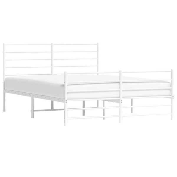 Estructura cama metal con cabecero y estribo blanco 120x190 cm