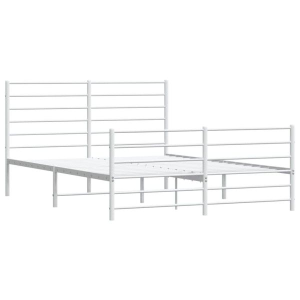 Estructura cama metal con cabecero y estribo blanco 120x190 cm