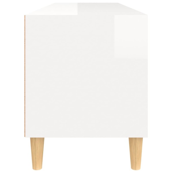 Mueble de TV madera contrachapada blanco brillo 100x34,5x44,5cm