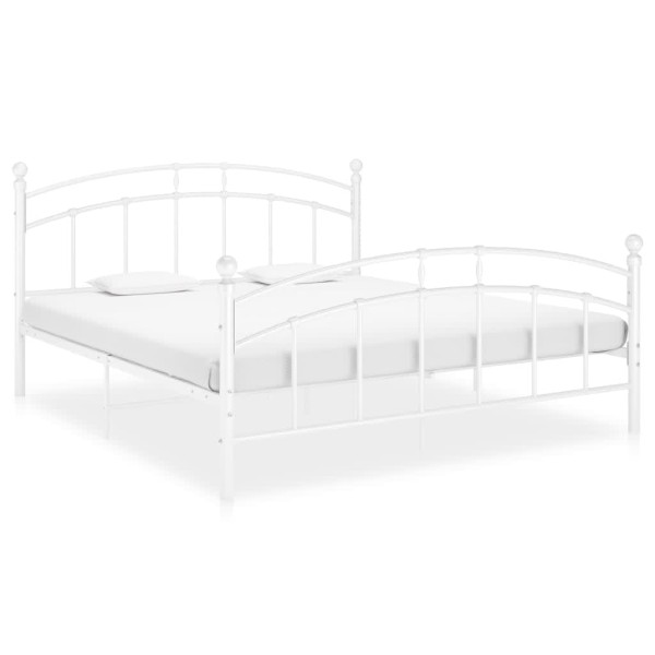 Estructura de cama de metal blanco 160x200 cm