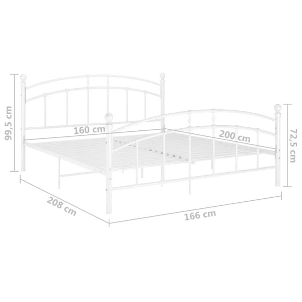 Estructura de cama de metal blanco 160x200 cm