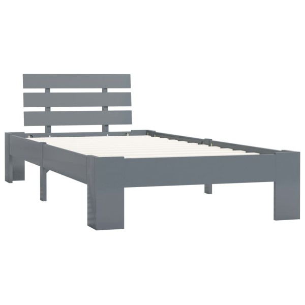 Estructura de cama de madera maciza de pino gris 100x200 cm