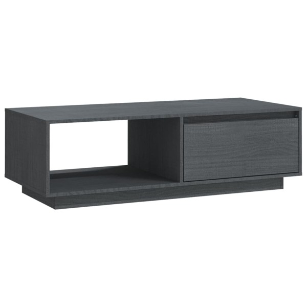 Mesa de centro de madera maciza de pino gris 110x50x33,5 cm