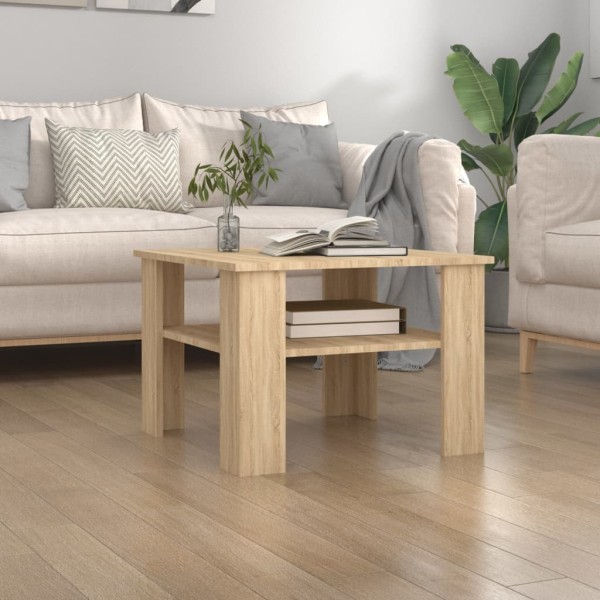 Mesa de centro madera contrachapada roble Sonoma 60x60x42 cm