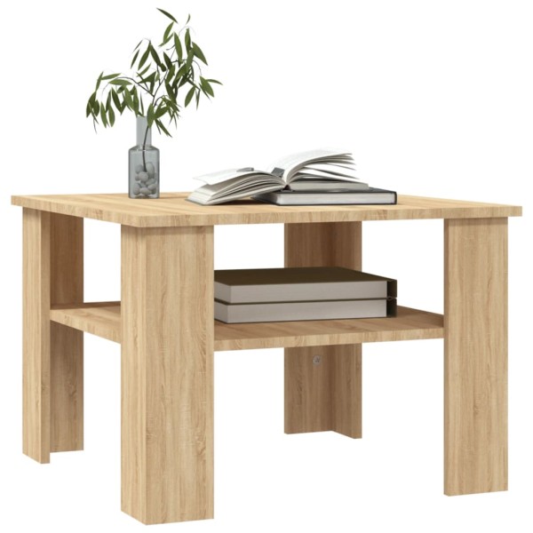 Mesa de centro madera contrachapada roble Sonoma 60x60x42 cm