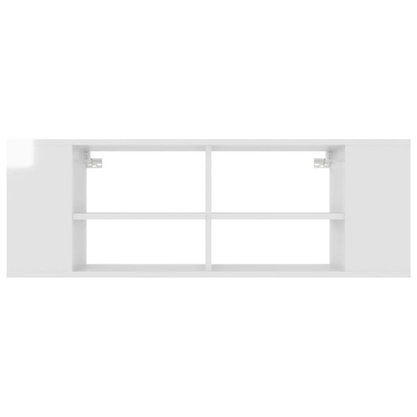 Mueble de pared para TV contrachapada blanco brillo 102x35x35cm