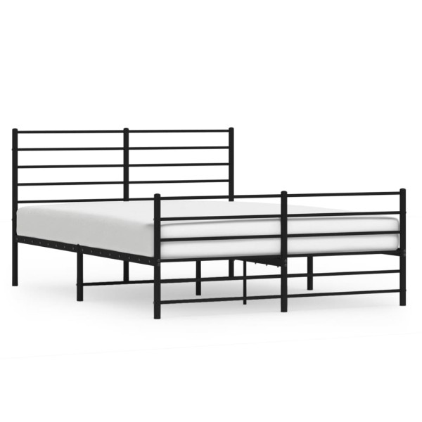 Estructura de cama con cabecero y pie metal negro 120x190 cm