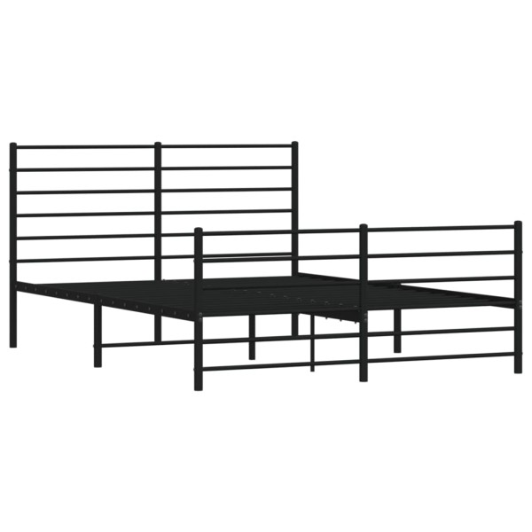 Estructura de cama con cabecero y pie metal negro 120x190 cm