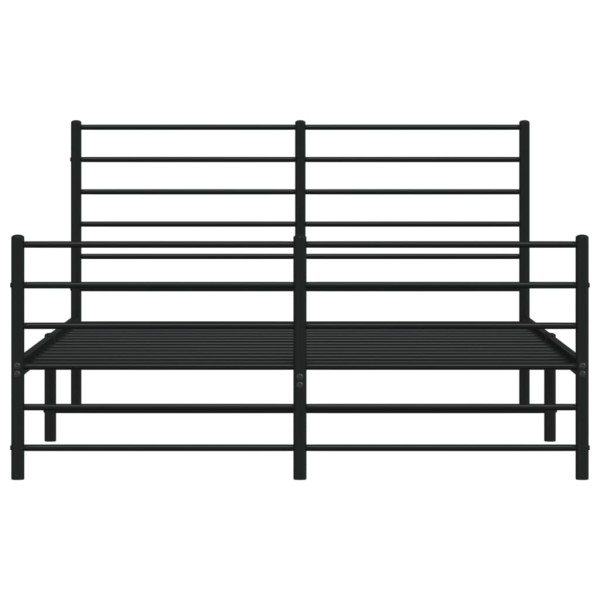 Estructura de cama con cabecero y pie metal negro 120x190 cm