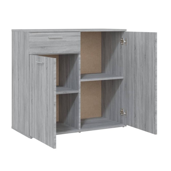 Aparador de madera contrachapada gris Sonoma 80x36x75 cm