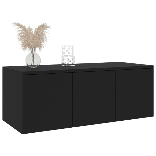 Mueble para TV madera contrachapada negro 80x34x30 cm