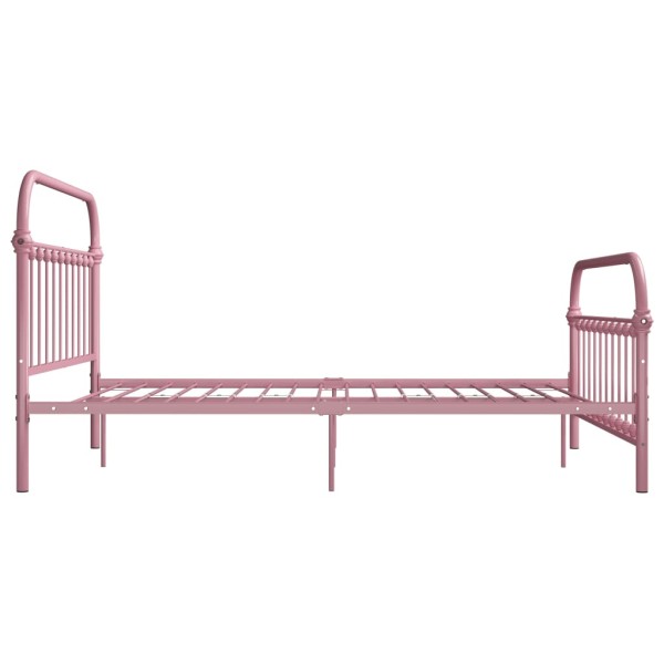 Estructura de cama de metal rosa 160x200 cm