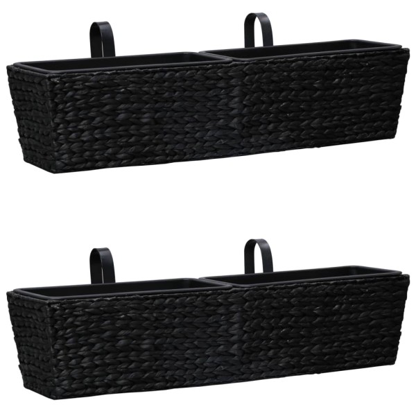 Conjunto de jardineras 2 piezas jacinto de agua negro