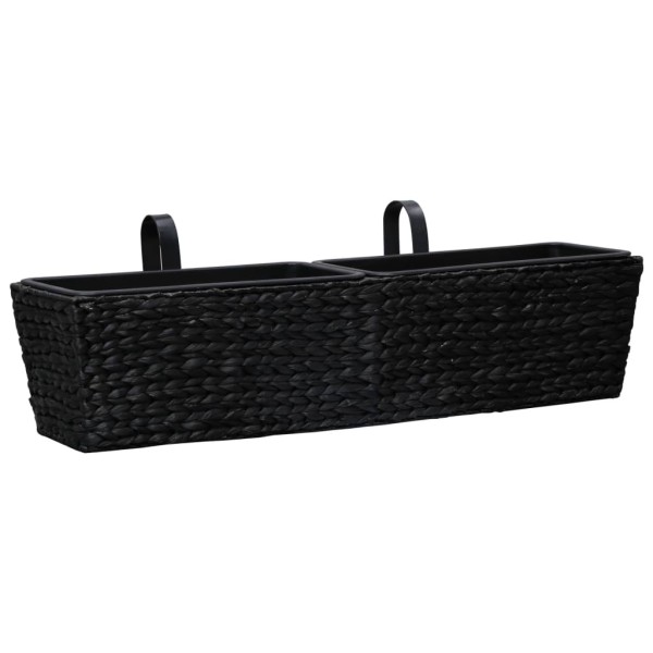 Conjunto de jardineras 2 piezas jacinto de agua negro