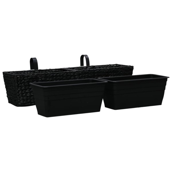 Conjunto de jardineras 2 piezas jacinto de agua negro