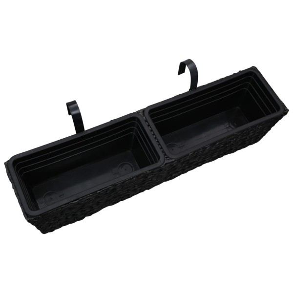 Conjunto de jardineras 2 piezas jacinto de agua negro