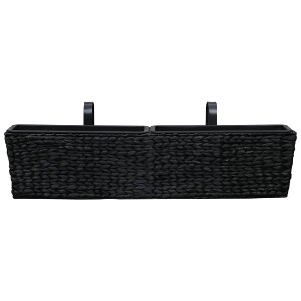 Conjunto de jardineras 2 piezas jacinto de agua negro