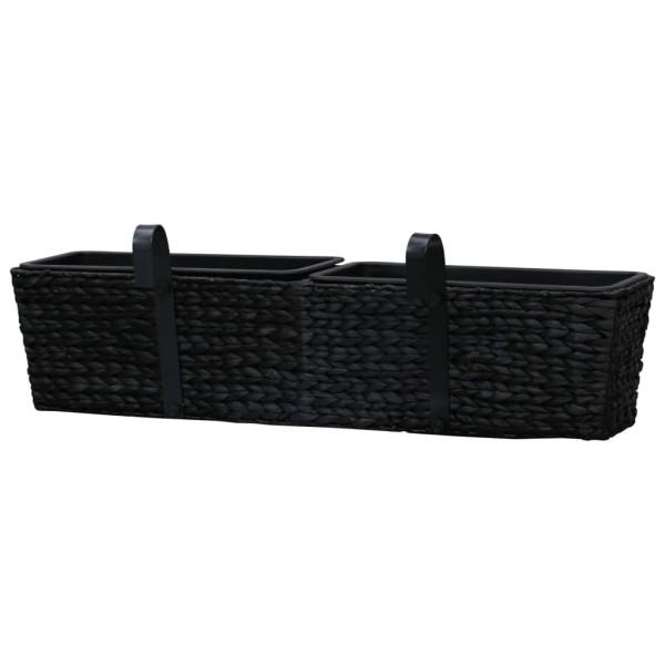 Conjunto de jardineras 2 piezas jacinto de agua negro