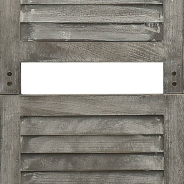 Biombo de 4 paneles de madera maciza gris 143x166 cm