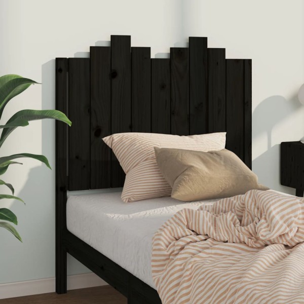 Cabecero de cama madera maciza de pino negro 96x4x110 cm