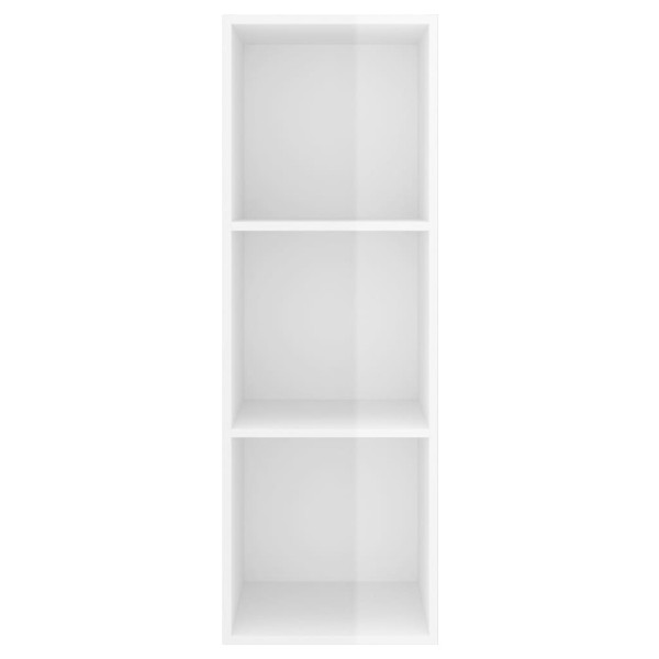 Mueble TV pared madera contrachapada blanco brillo 37x37x107 cm