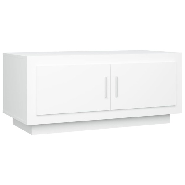 Mesa de centro madera contrachapada blanco 102x50x45 cm