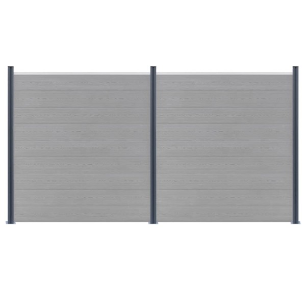 Postes de valla 3 unidades aluminio gris oscuro 185 cm