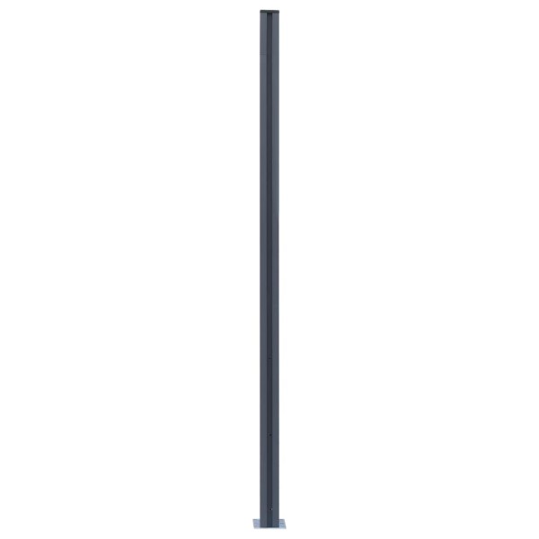 Postes de valla 3 unidades aluminio gris oscuro 185 cm