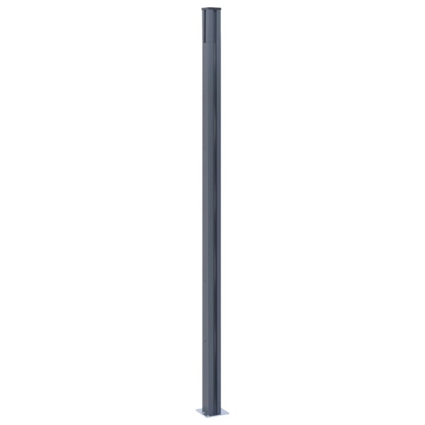 Postes de valla 3 unidades aluminio gris oscuro 185 cm