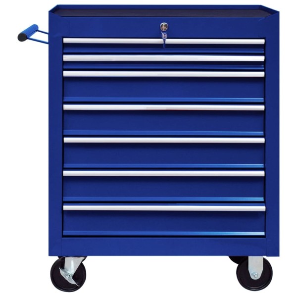 Carrito caja de herramientas 7 cajones azul