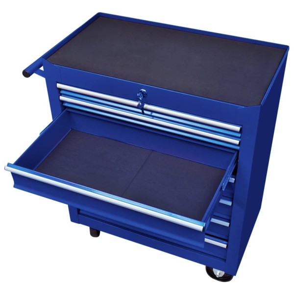 Carrito caja de herramientas 7 cajones azul