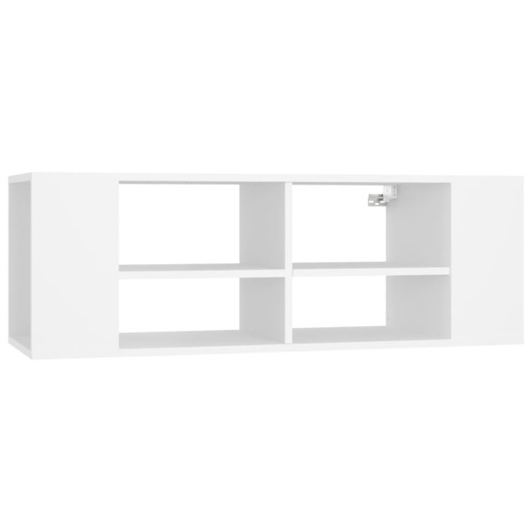 Mueble de pared para TV madera contrachapada blanco 102x35x35cm