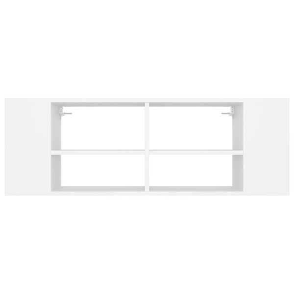 Mueble de pared para TV madera contrachapada blanco 102x35x35cm