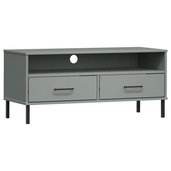 Mueble de TV con patas de metal OSLO madera maciza pino gris