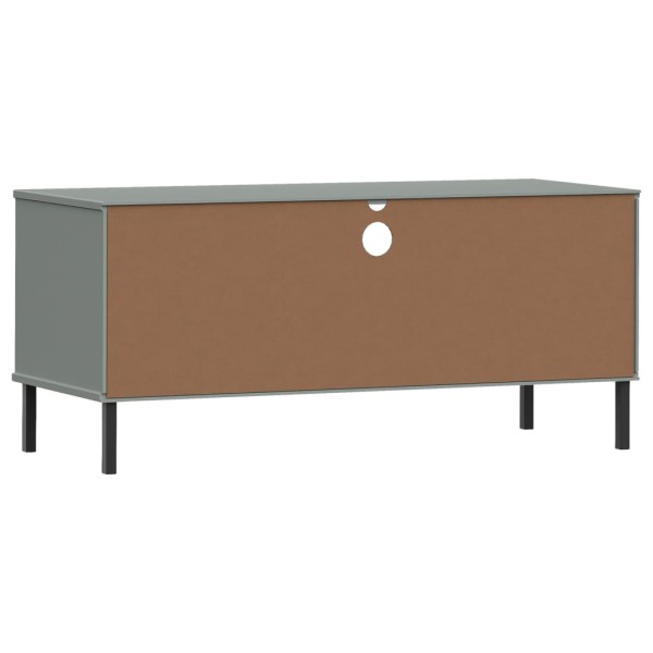 Mueble de TV con patas de metal OSLO madera maciza pino gris