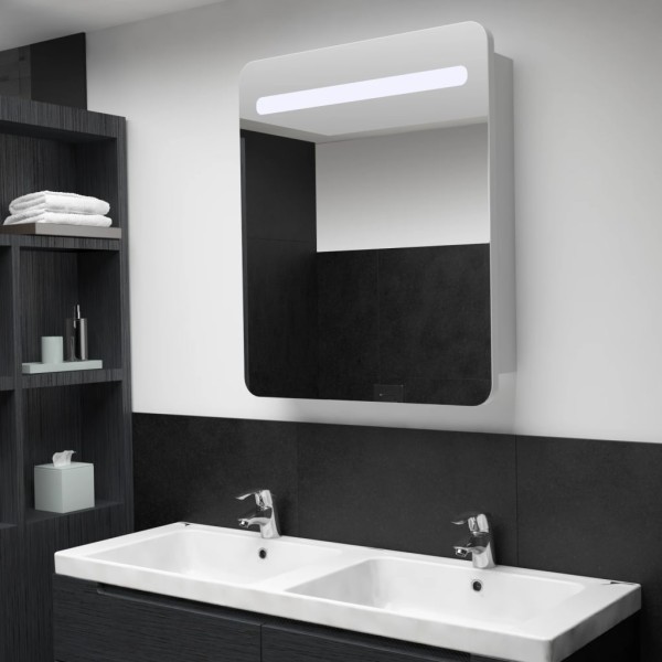 Mueble de baño con espejo LED 68x9x80 cm