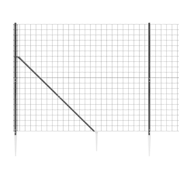 Cerca de alambre con pinchos de anclaje gris antracita 1,4x25 m