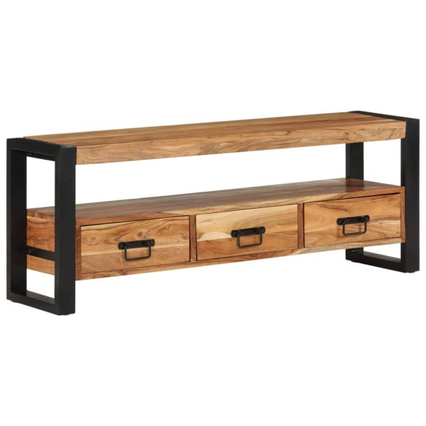 Mueble de TV madera maciza de acacia 120x30x45 cm